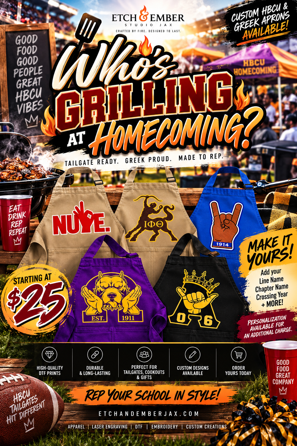 Custom HBCU Greek Apron