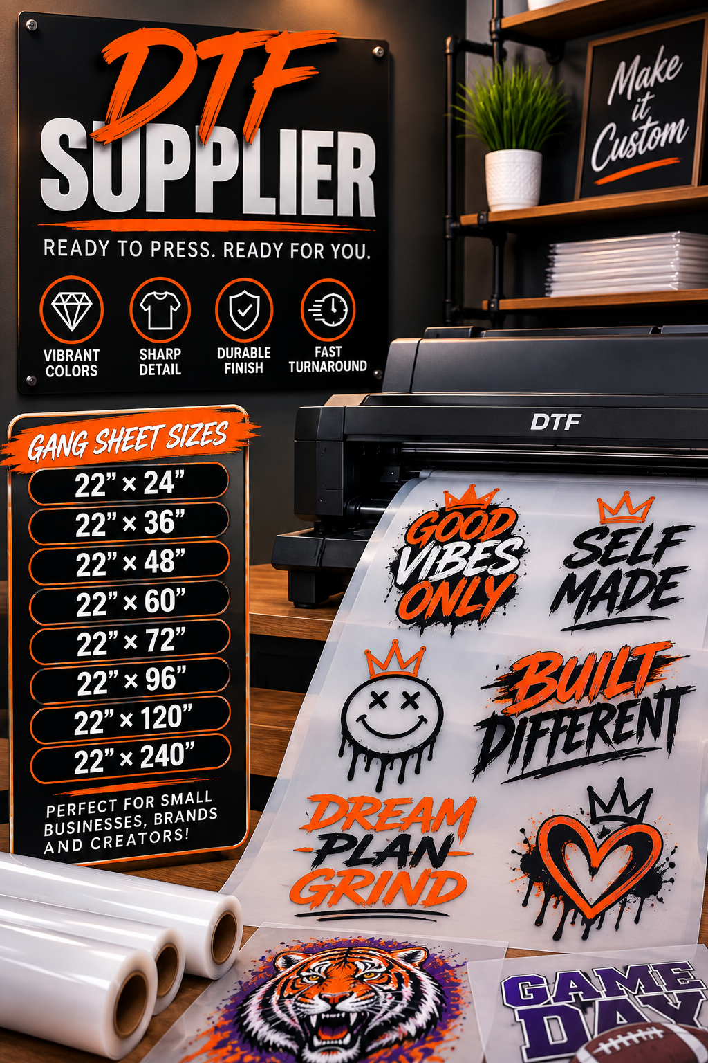 DTF GANG SHEETS – PRINTED & READY TO PRESS
